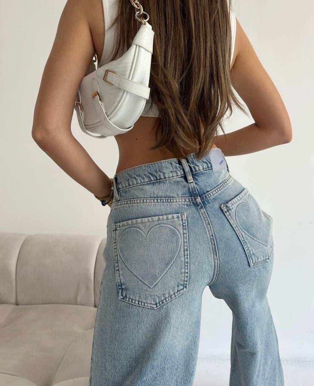 Arka Cep Kalp Denim