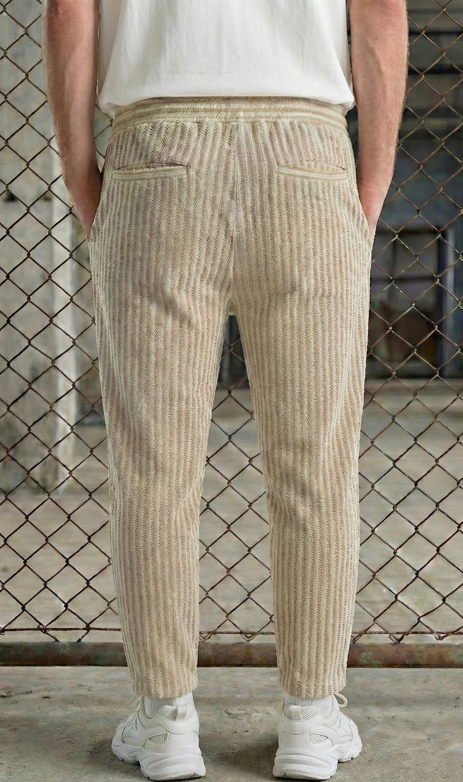 Çizgil Örme Pantalon