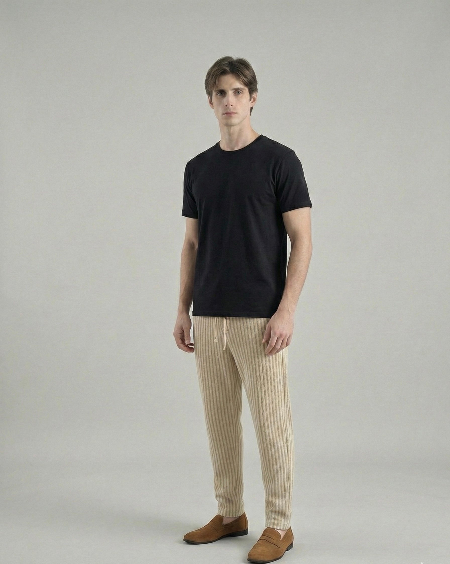 Çizgil Örme Pantalon