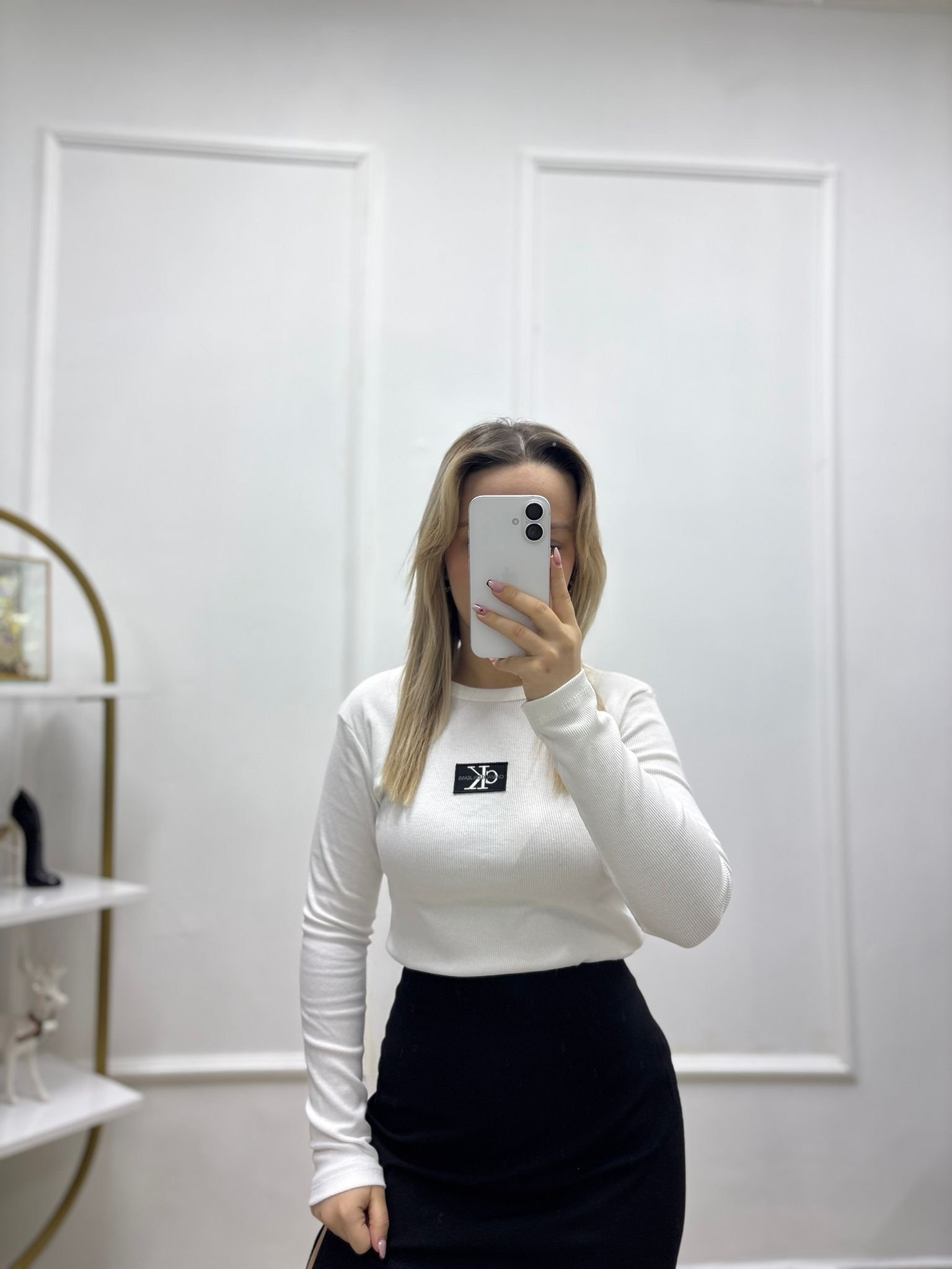 BEYAZ CK UZUN KOLLU BODY