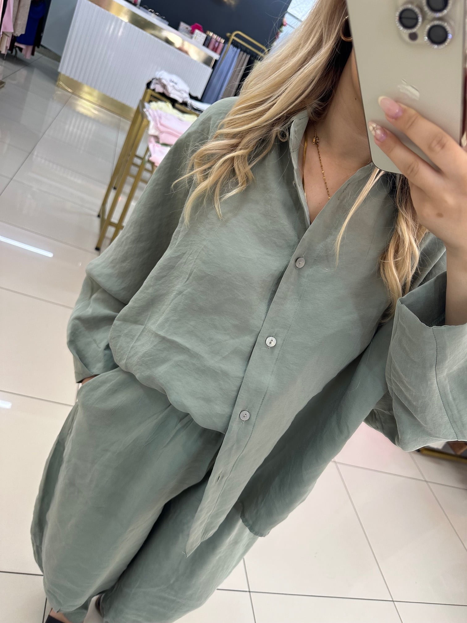 ÇAĞLA YEŞİLİ PREMIUM GÖMLEK PANTOLON TAKIM