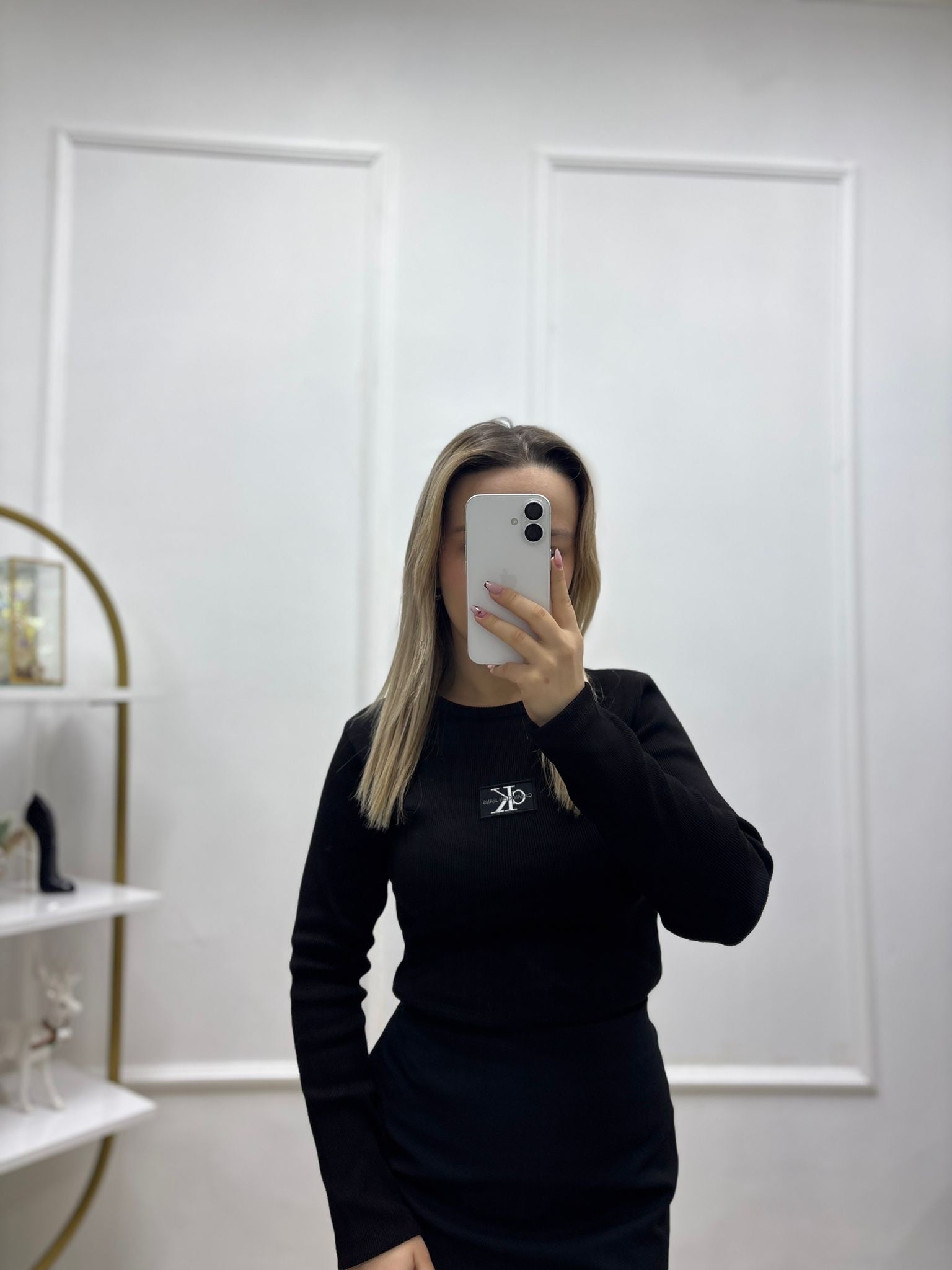 SİYAH CK UZUN KOLLU BODY