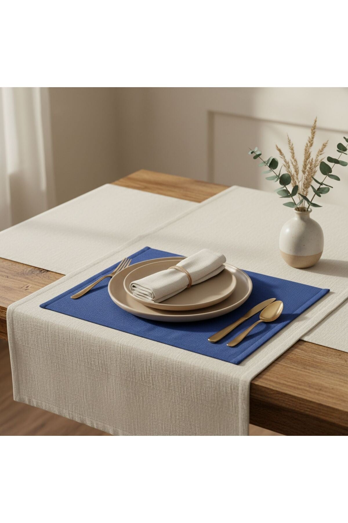 2 Adet Pamuk Polyester Karışımlı Yıkanabilir Kumaş Amerikan Servis 33x44