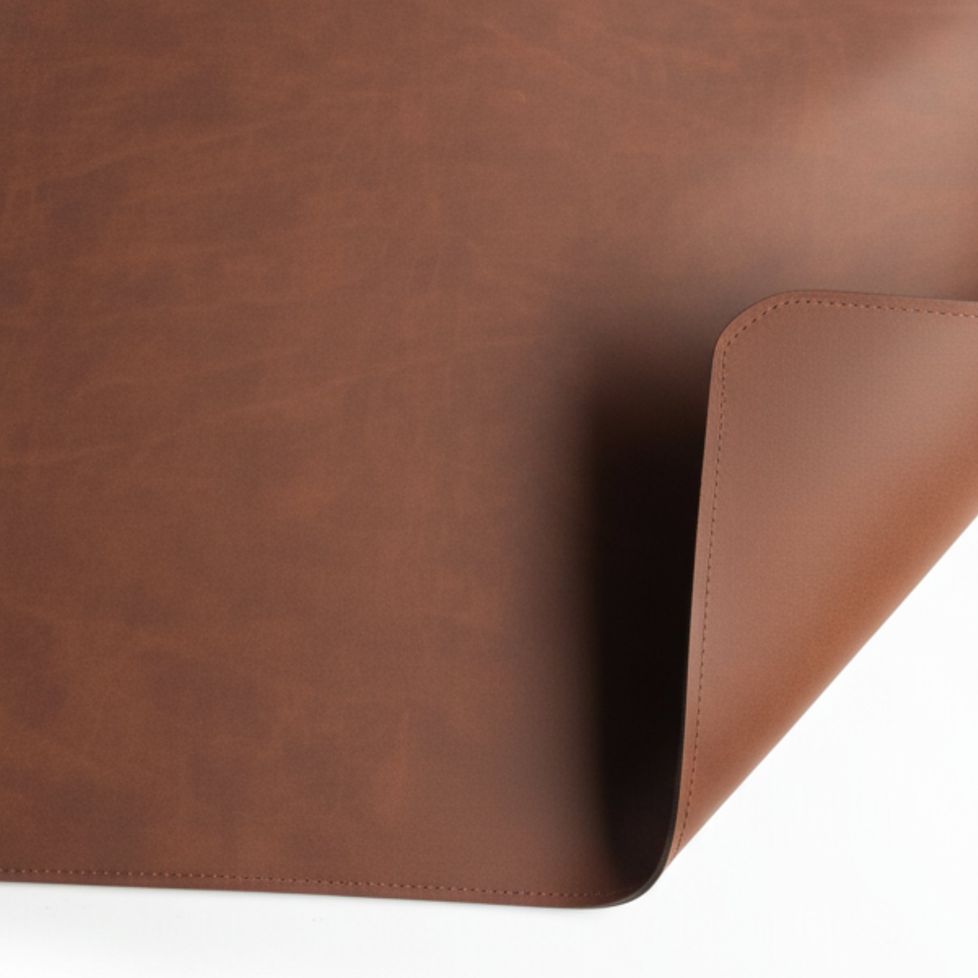 Premium Çift Yüz Kenar Dikişli Deri Amerikan Servis – Kahverengi 33×44 cm Dikdörtgen