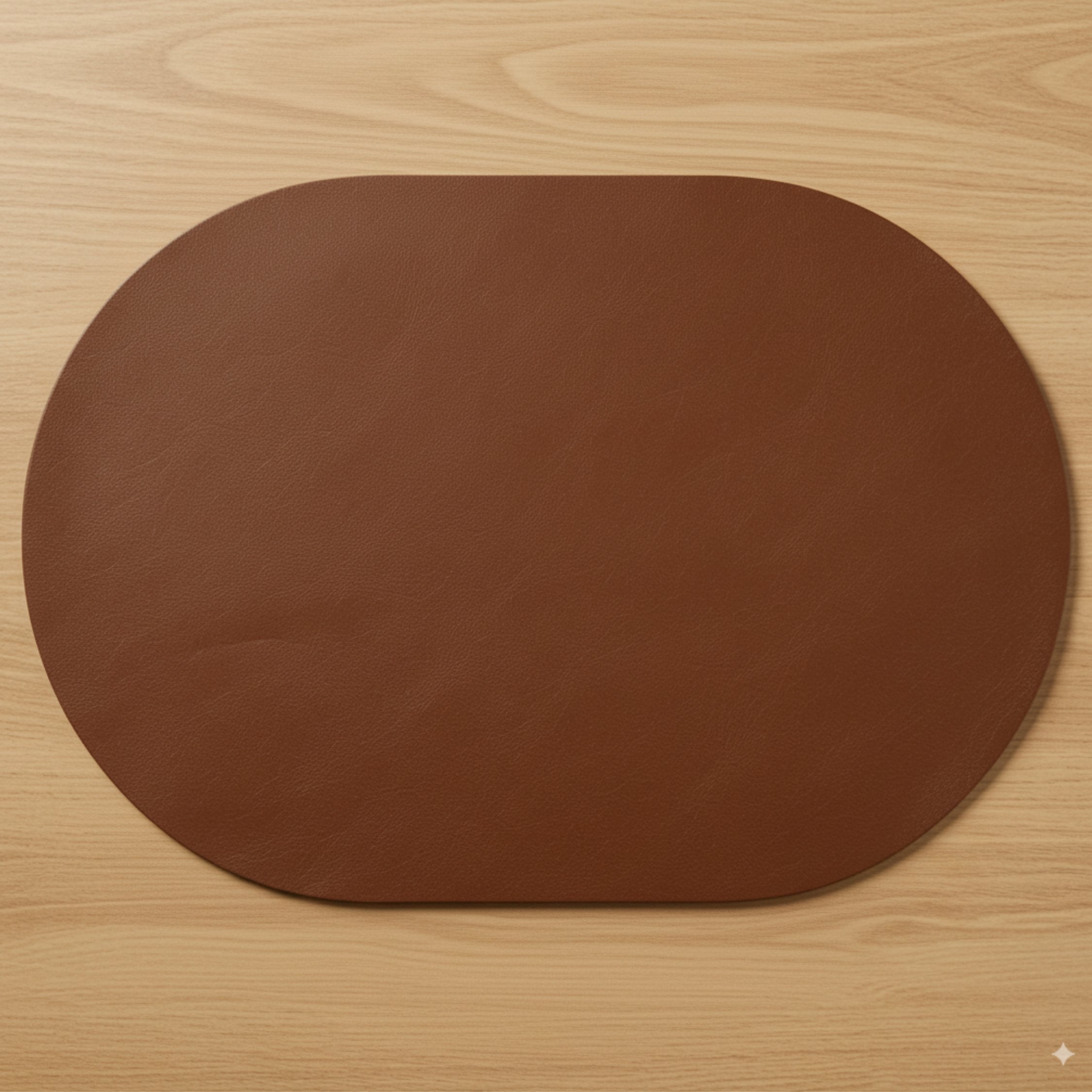 Toptan Kahverengi Deri Amerikan Servis 33x44 cm – Tam Oval