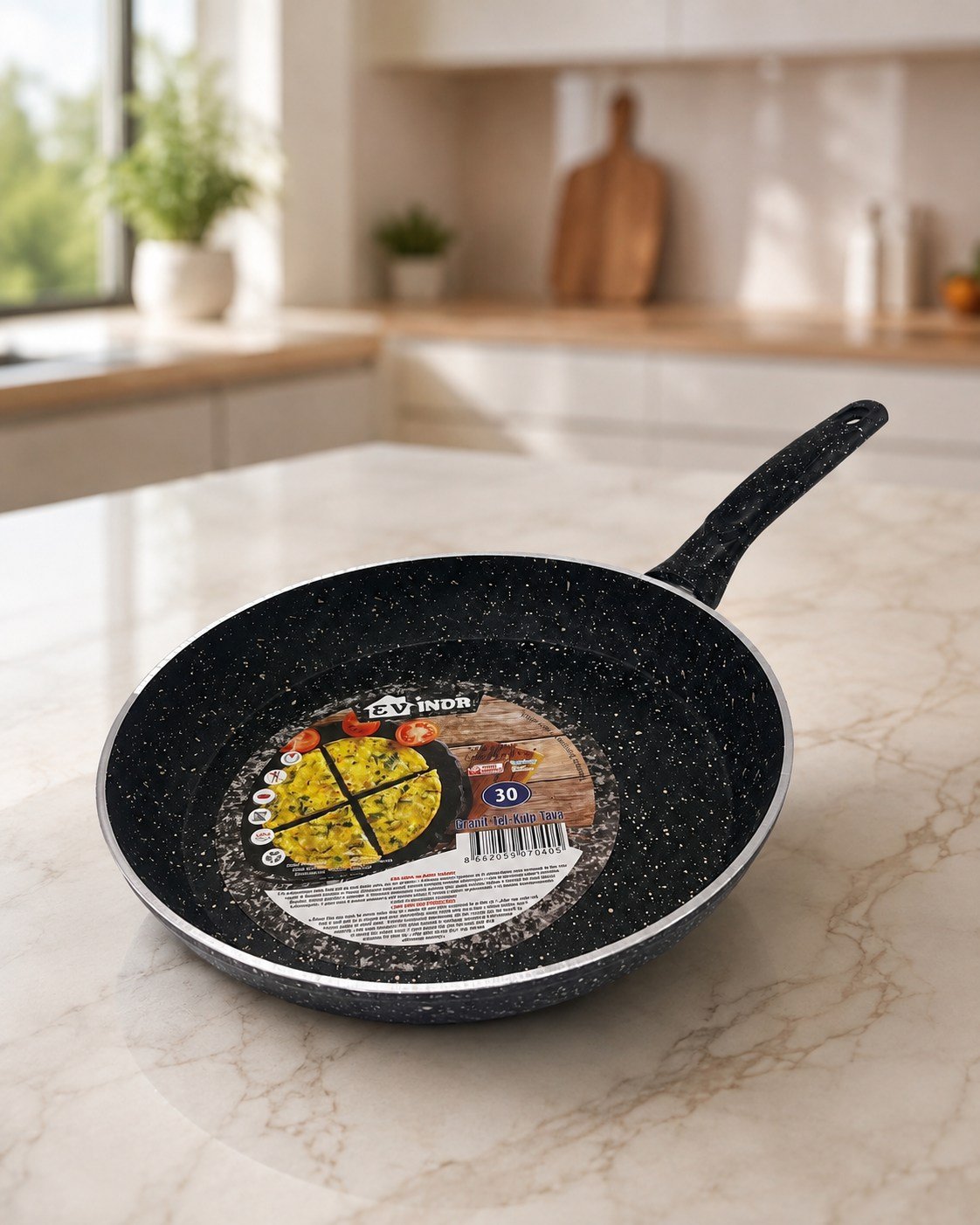 Evinda Black 30 Cm Granit Döküm Yapışmaz Tava
