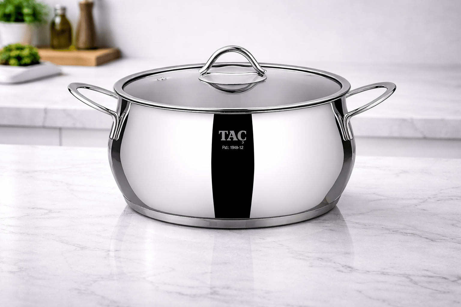 Taç Bng 20 CM 2.75 LT Paslanmaz Çelik Derin Tencere Cam Kapaklı – Dayanıklı Çelik Yemek Tenceresi