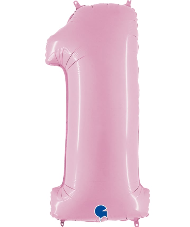 1 Pembe Saten Rakam Folyo Balon (100 cm)