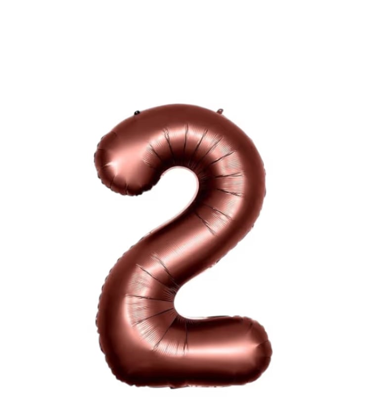2 Kahverengi Rakam Folyo Balon