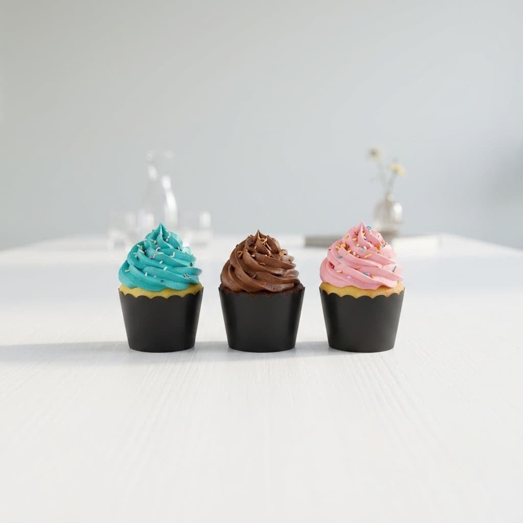 25'li Siyah Cupcake Kek Kalıbı