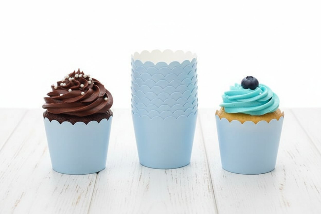 25'li Soft Mavi Cupcake Kek Kalıbı