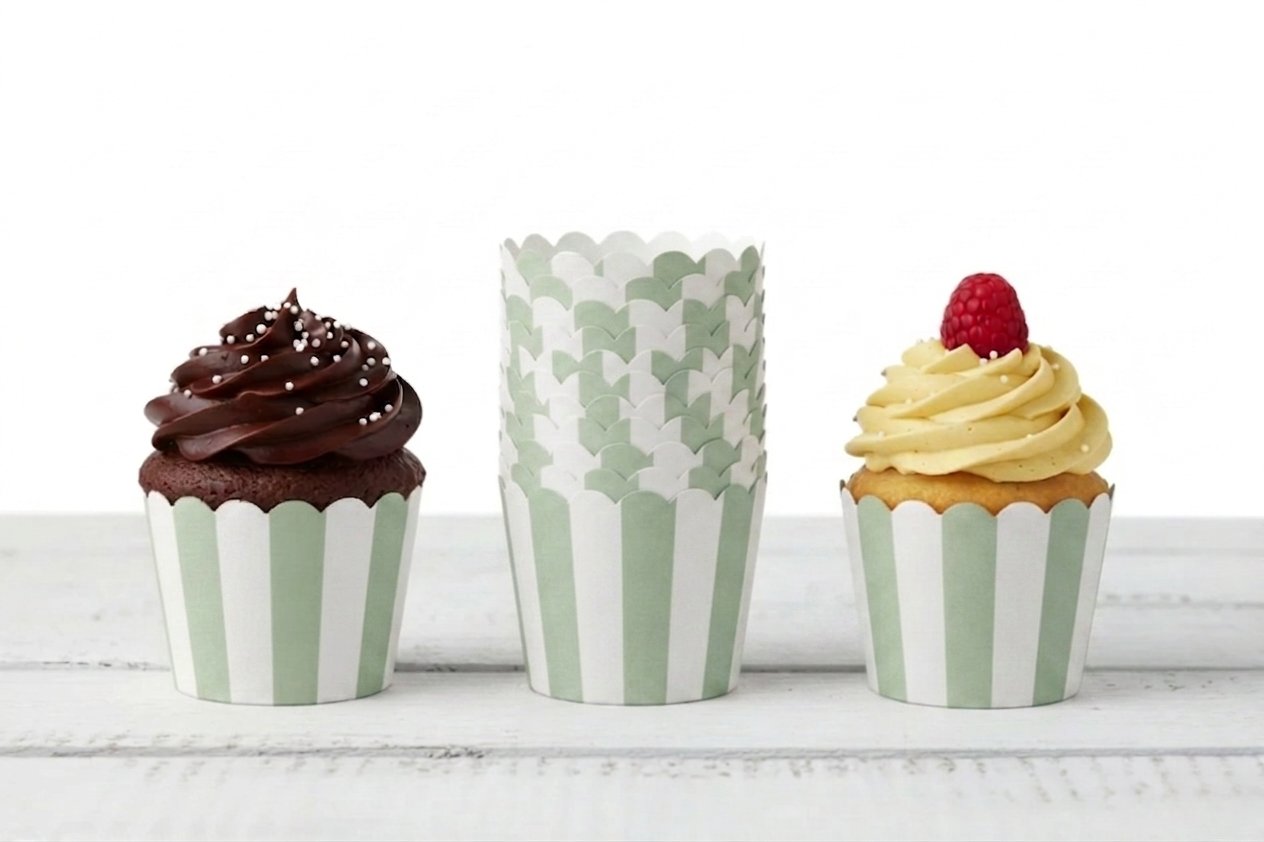 25'li Soft Yeşil Cupcake Kek Kalıbı