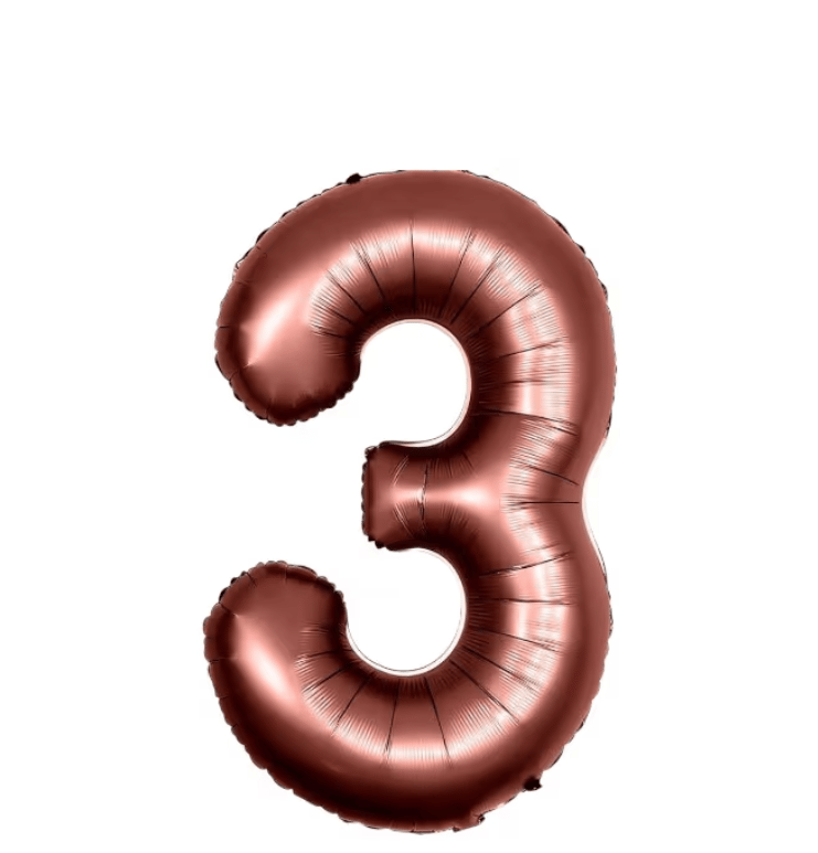 3 Kahverengi Rakam Folyo Balon
