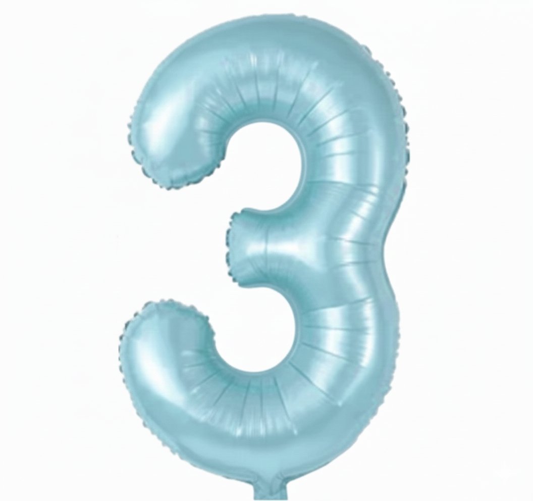 3 Mavi Rakam Folyo Balon