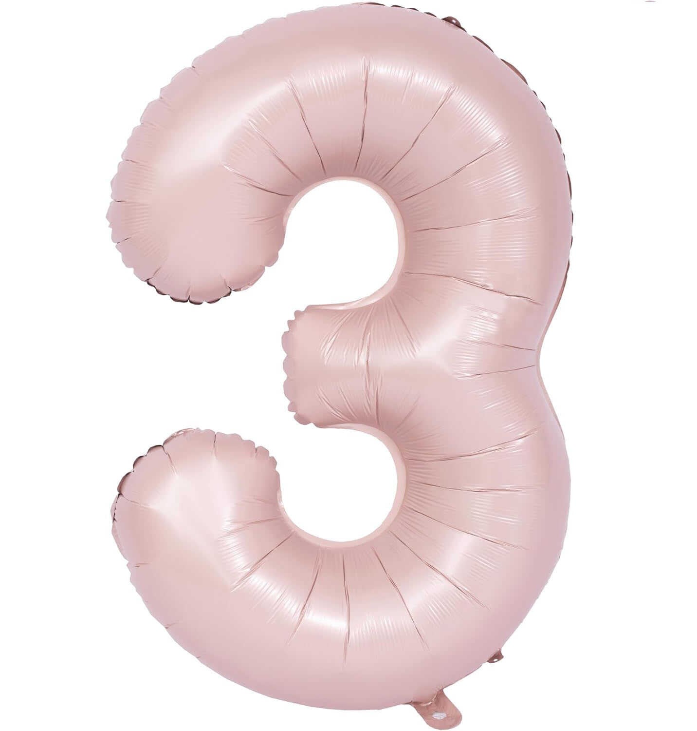 3 Pembe Saten Rakam Folyo Balon