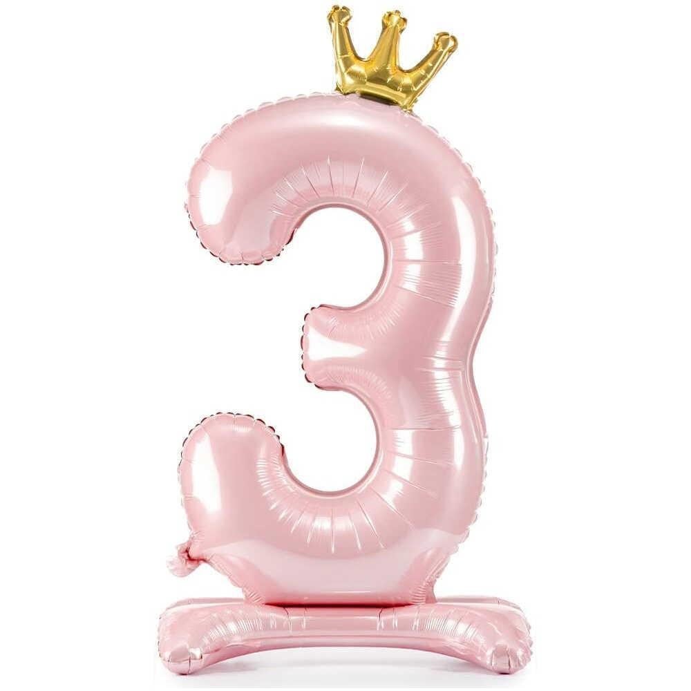 3 Yaş  Bebe Pembesi Ayaklı Rakam 80 cm