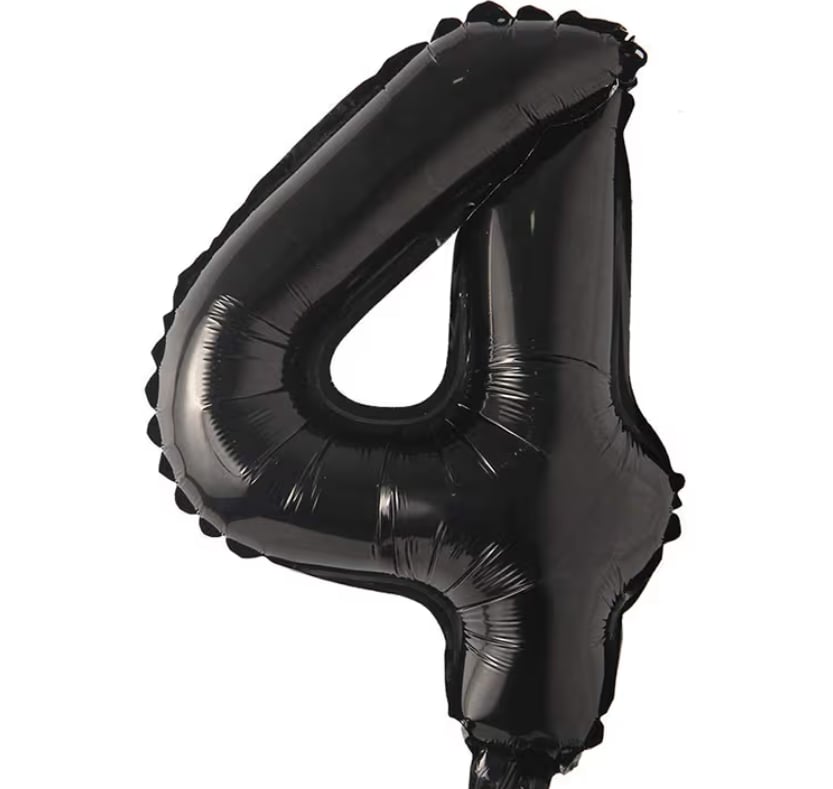 4 Siyah Rakam Folyo Balon