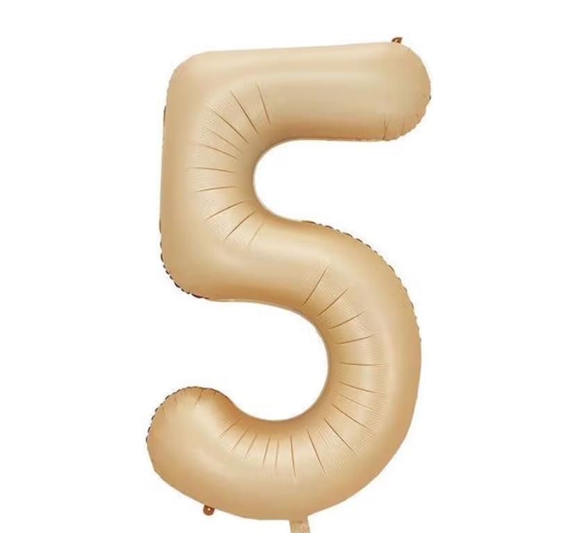 5 Bej Rakam Folyo Balon