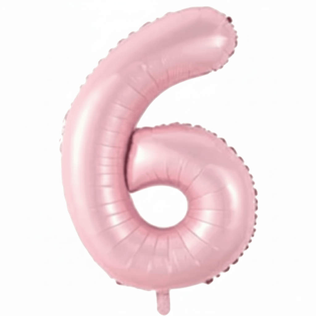6 Pembe Rakam Folyo Balon