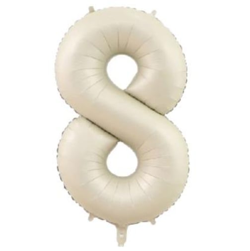 8 Krem Rakam Folyo Balon