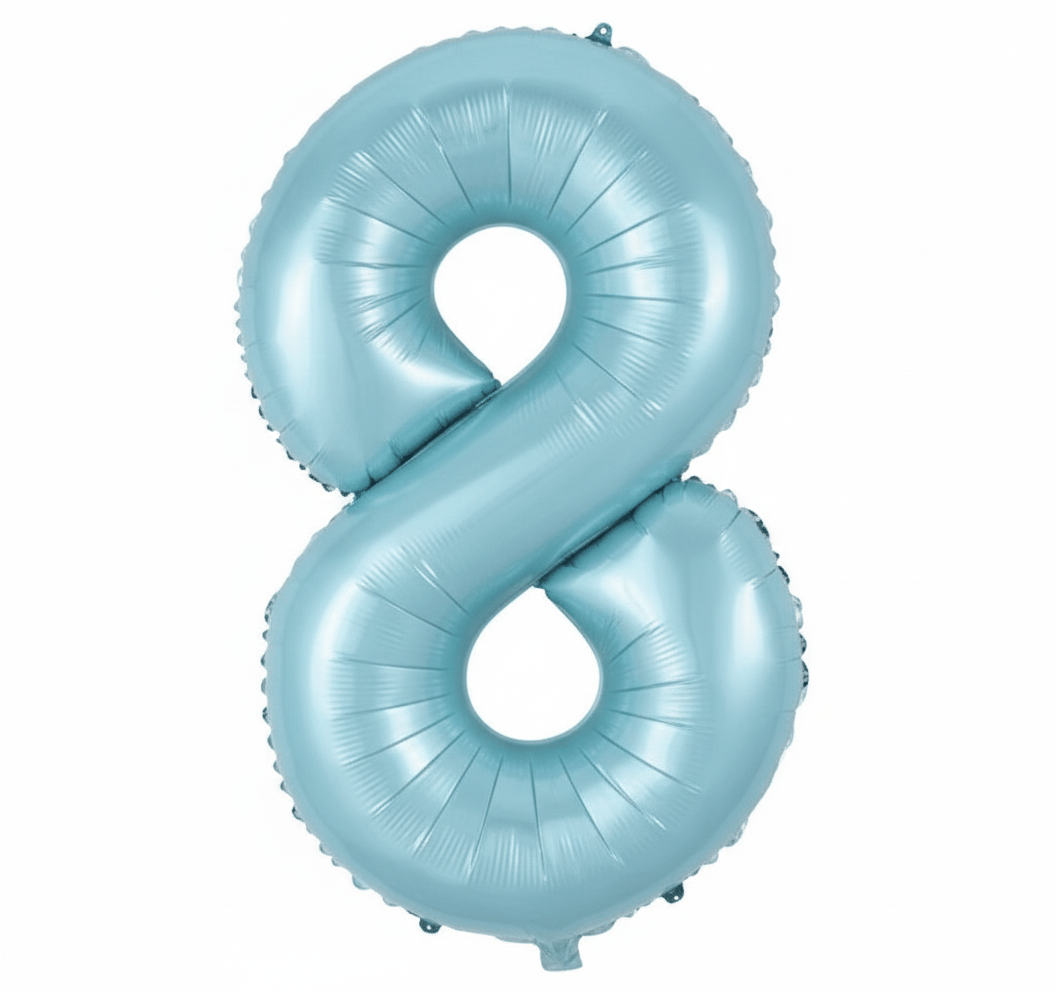 8 Mavi Rakam Folyo Balon