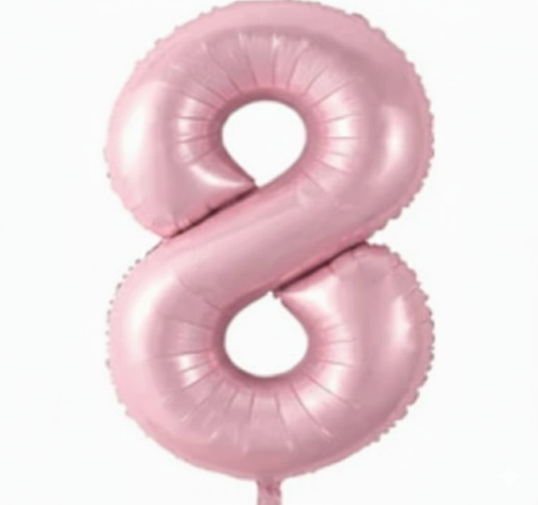 8 Pembe Rakam Folyo Balon