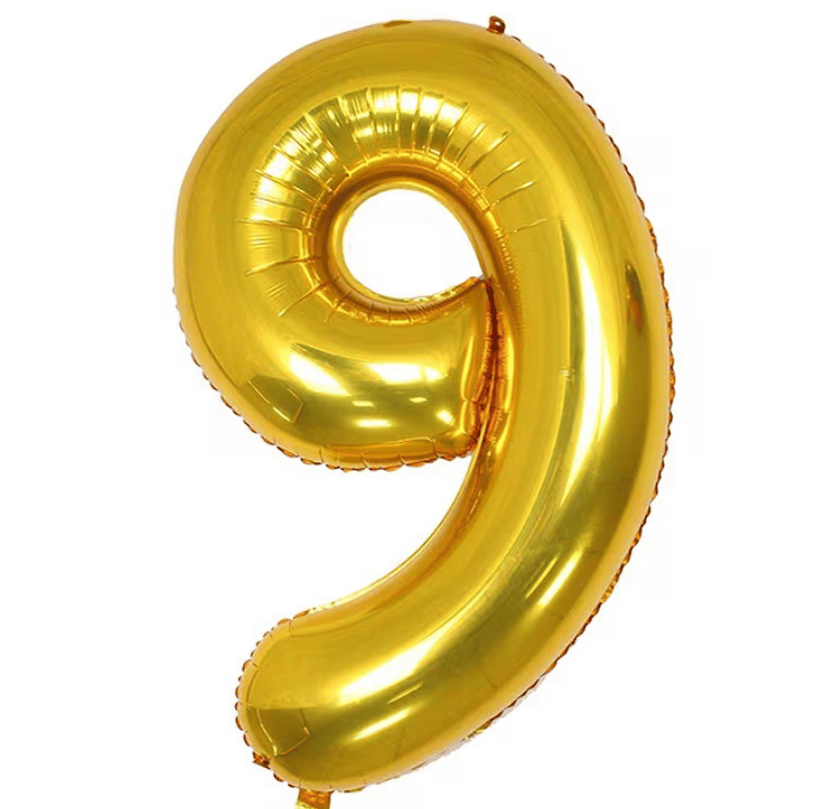 9 Gold Rakam Folyo Balon