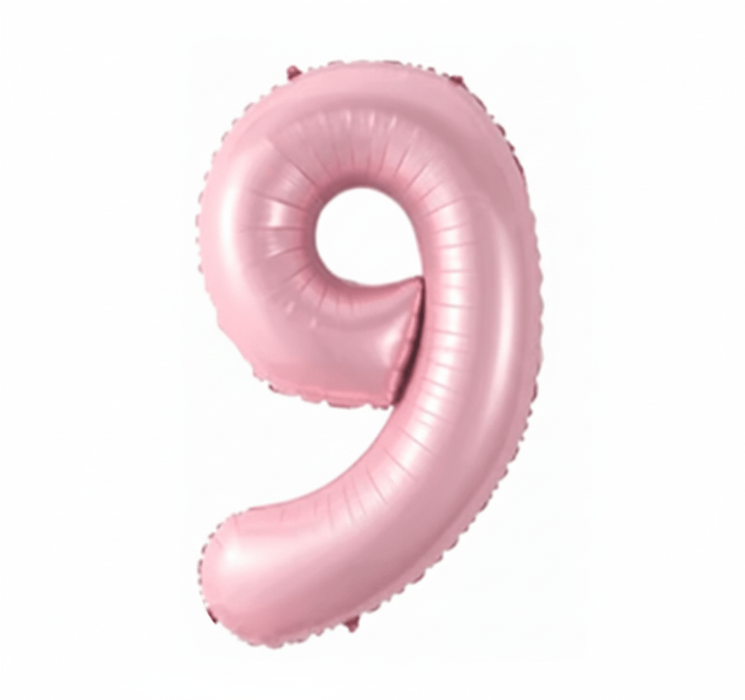9 Pembe Rakam Folyo Balon