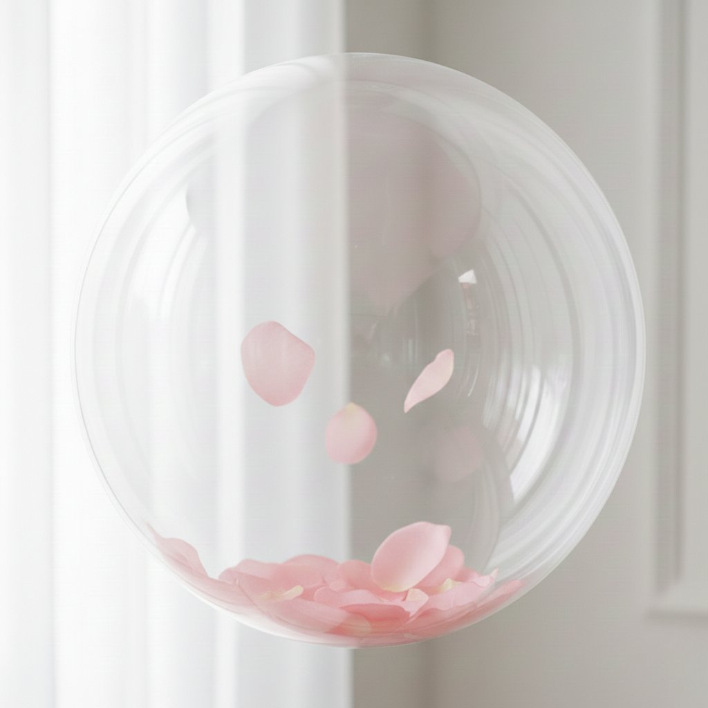 Balon İçi Pembe Gül Yaprağı 50'li