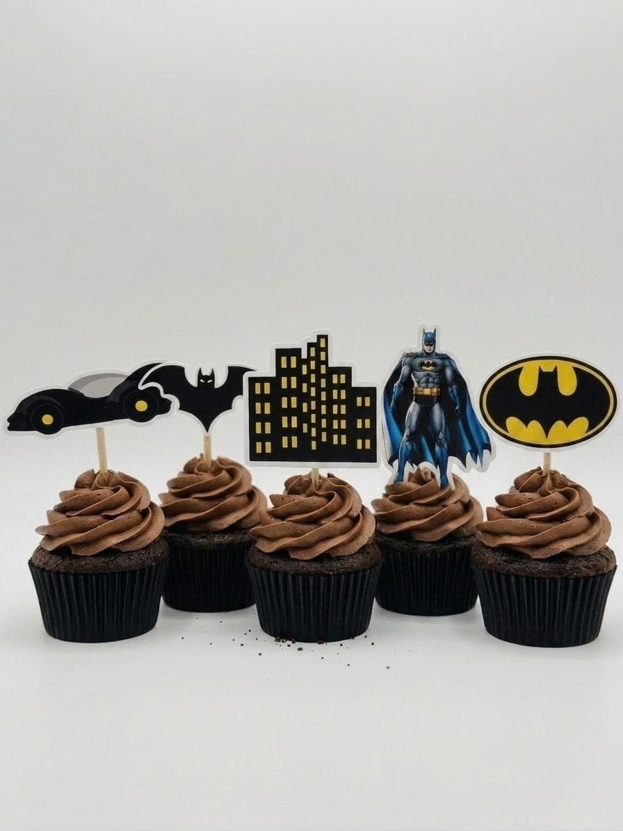 Batman Tema Kürdan Süs Topper (8 Adet)