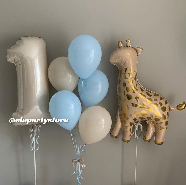 BEBE MAVİLİ ZÜRAFA BALON KONSEPT
