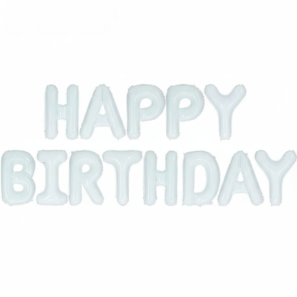 Beyaz Happy Birthday Yazılı Folyo Balon