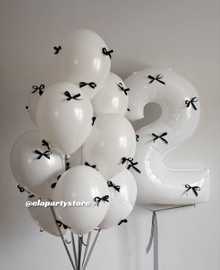 BEYAZ RAKAM FOLYO BALON SET