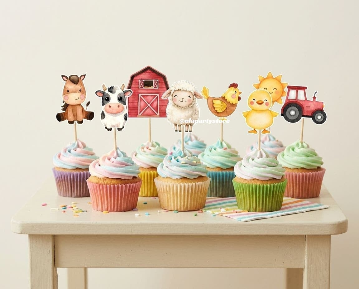 Çiftlik Teması Kürdan Süs Topper (8 Adet(