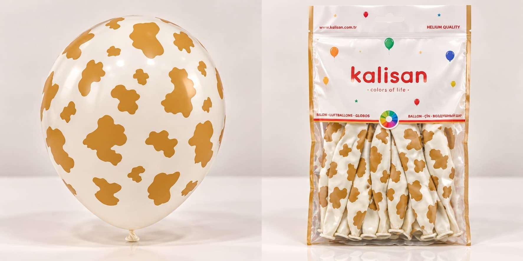 Cow White Deseneli Balon (5 Adet)