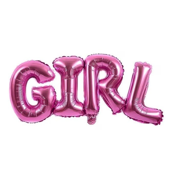 Girl Yazılı Pembe Folyo Balon Set