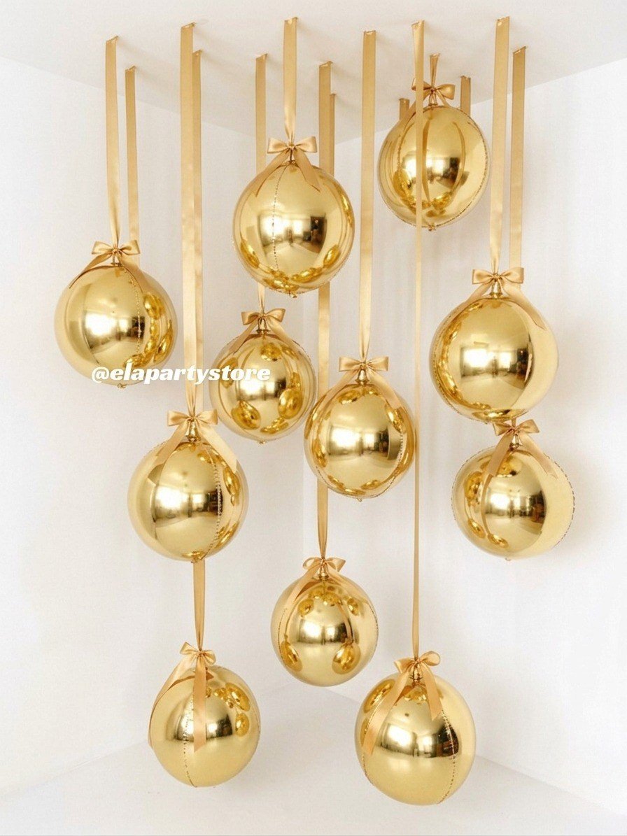 GOLD 4D KÜRE FOLYO BALON SARKIT KONSPET