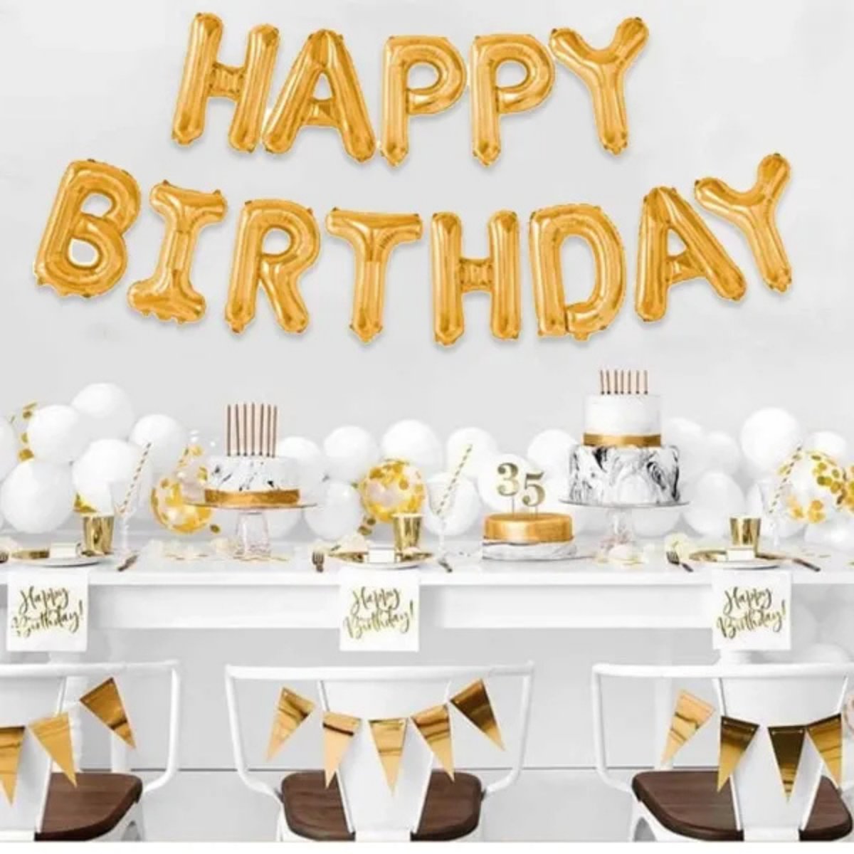 Gold Happy Birthday Yazılı Folyo Balon