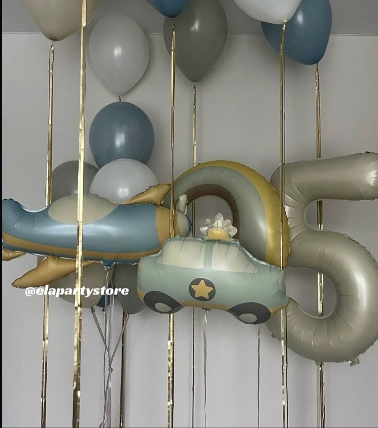 GOLD İPLİ RETRO TAŞIT BALON KONSEPT