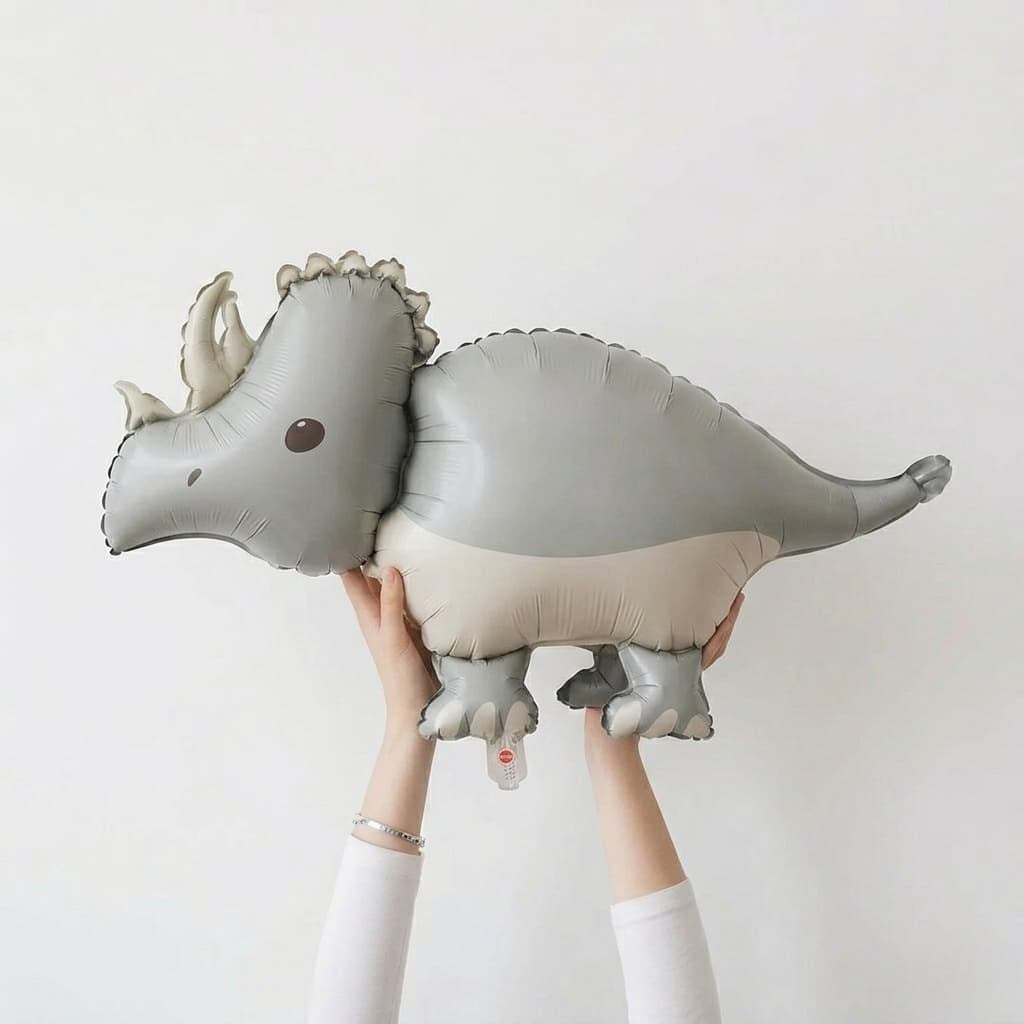 Gri Dişli Dinozor Folyo Balon