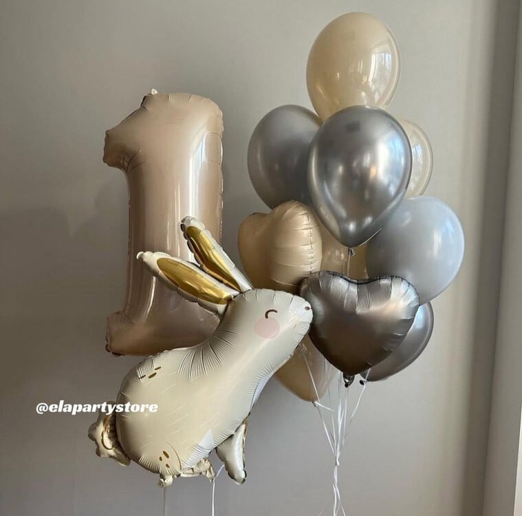 GÜMÜŞLÜ TAVŞAN FOLYO BALON SETİ