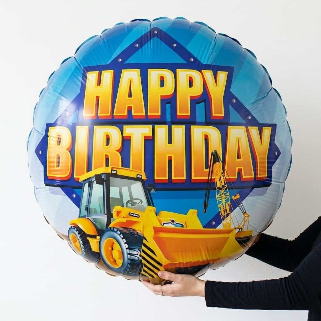 İnşaat Temalı Yuvarlak Folyo Balon
