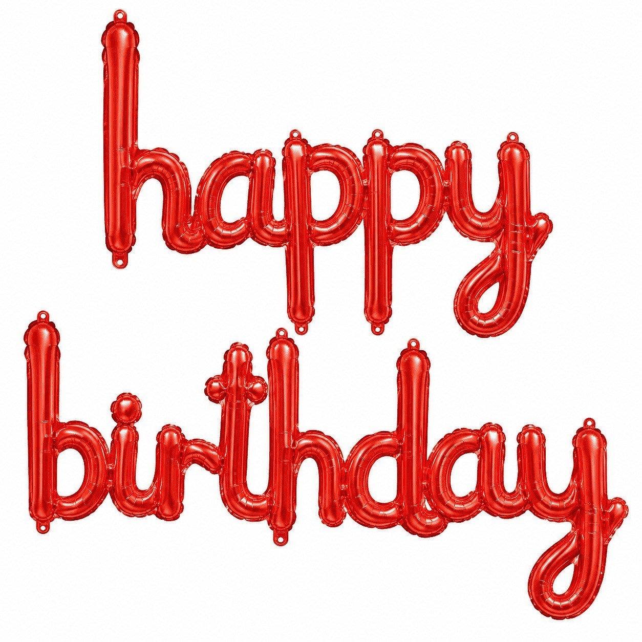 Kırmızı Happy Birthday Yazılı Set