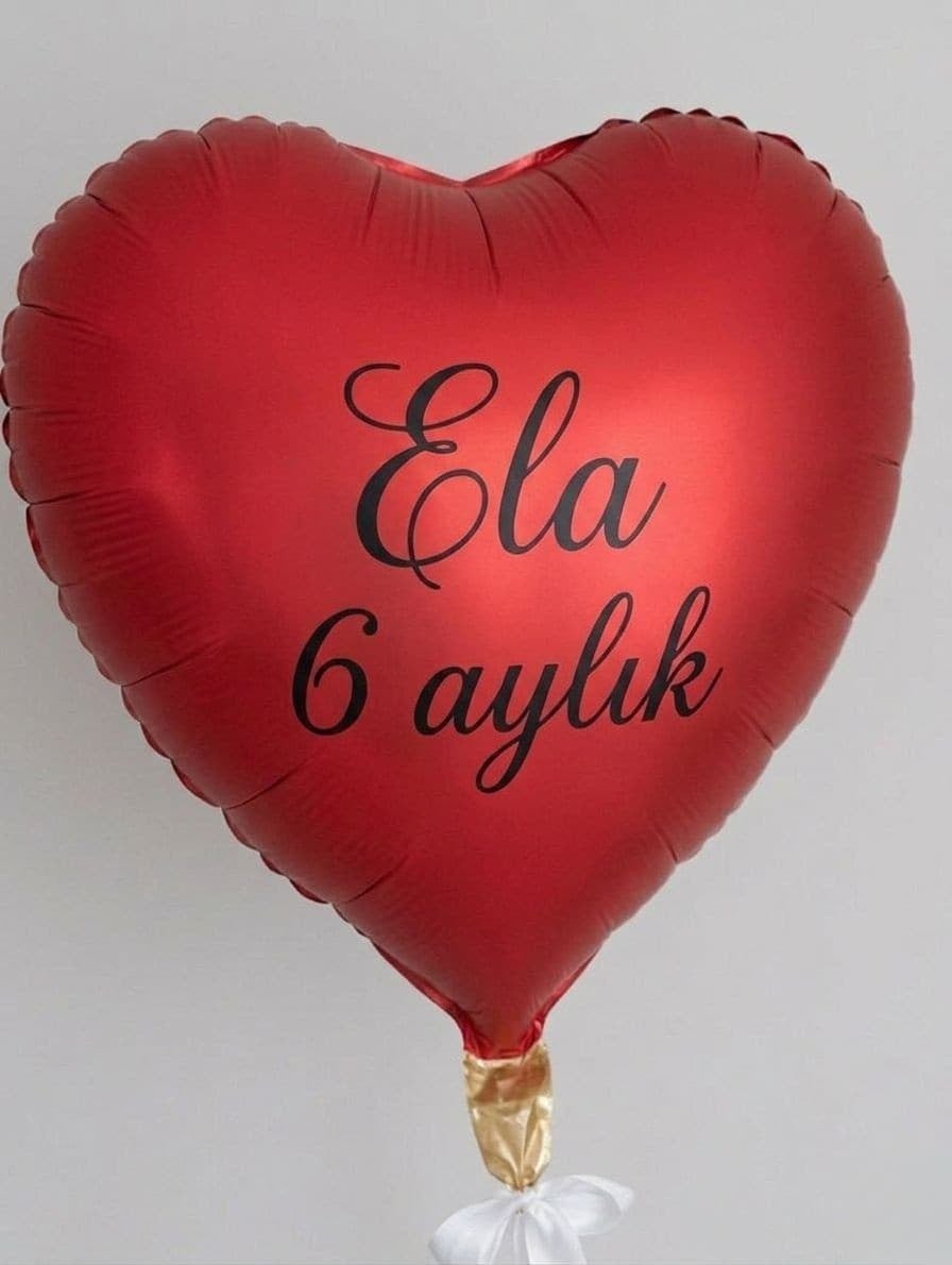 Kişisel Kırmızı Kalp Folyo Balon