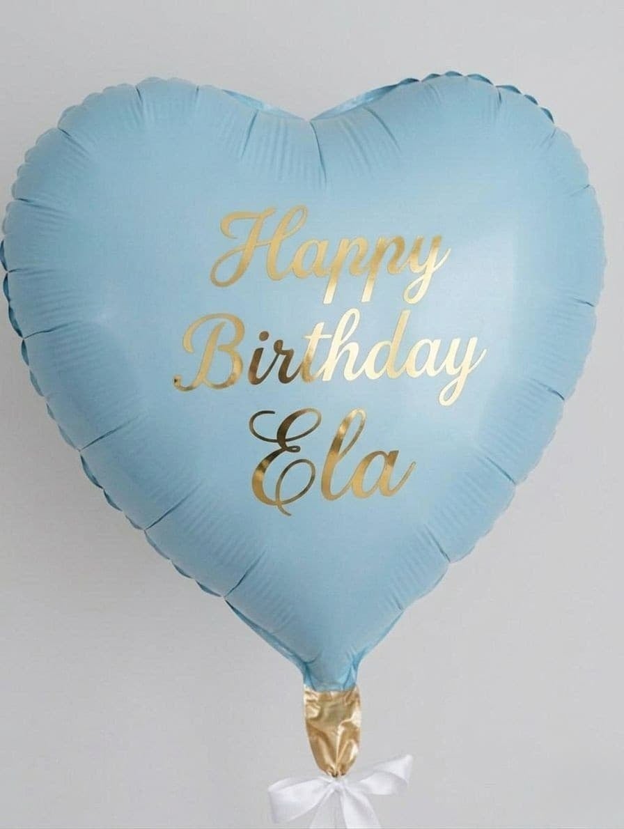 Kişisel Mavi Kalp Folyo Balon