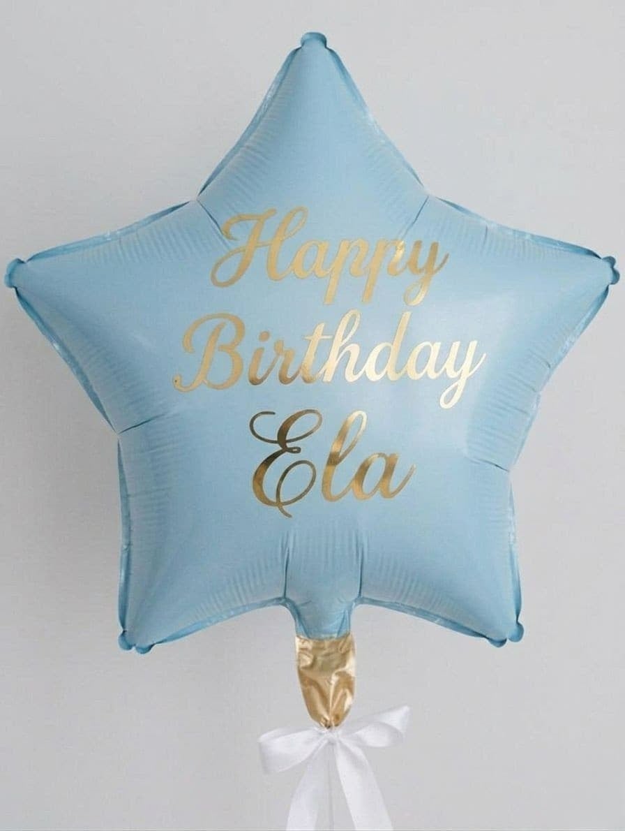 Kişisel Mavi Yıldız Folyo Balon
