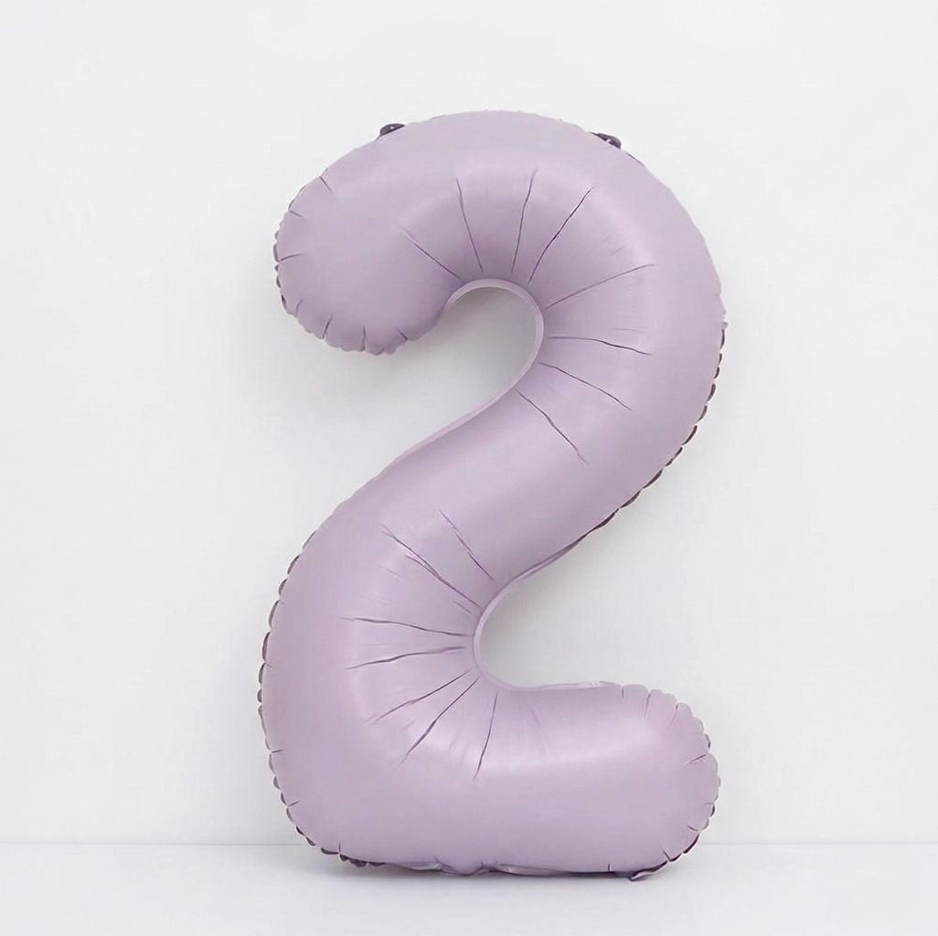 Lila Retro Saten 2 Yas Rakam Folyo Balon