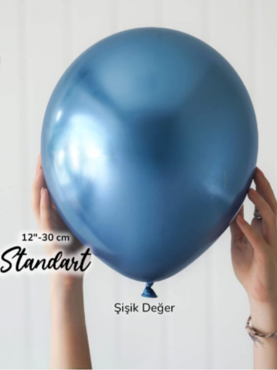 MAVİ KROM BALON (5 ADET)
