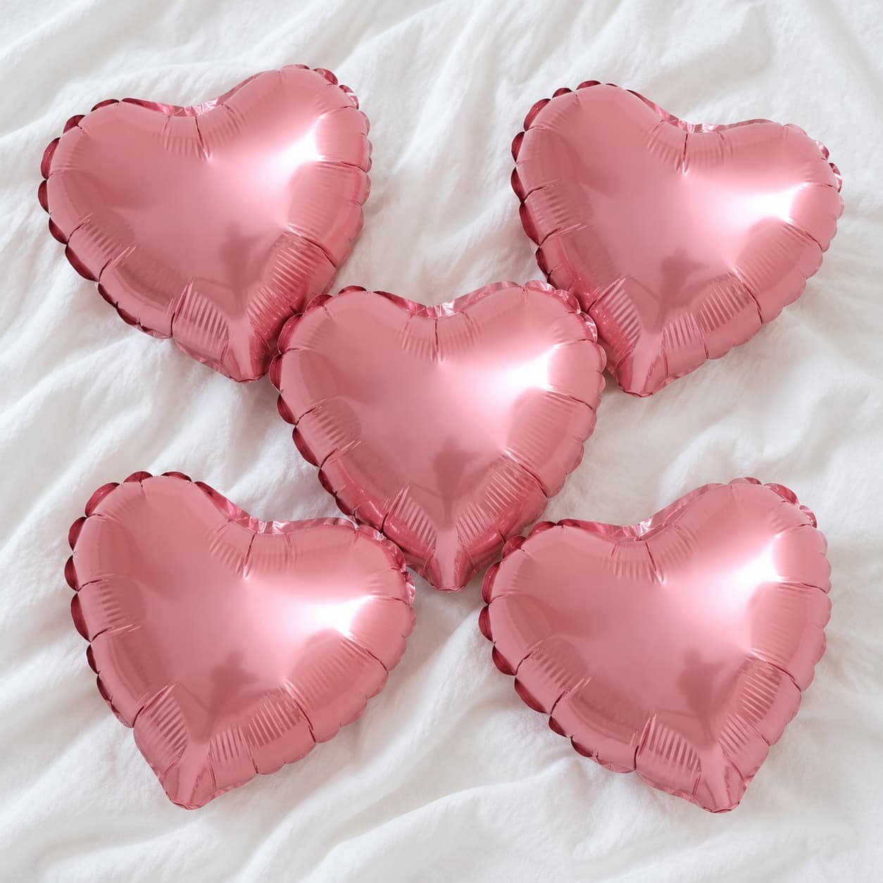 Mini Pembe Kalp 13 cm (5 Adet)