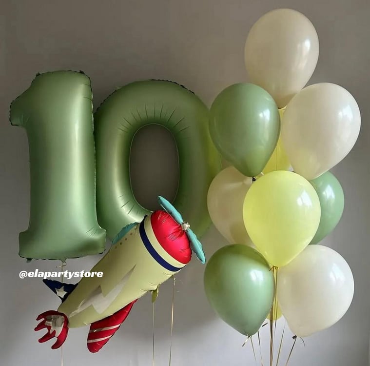 MODEL YEŞİL UÇAK FOLYO BALON SETİ